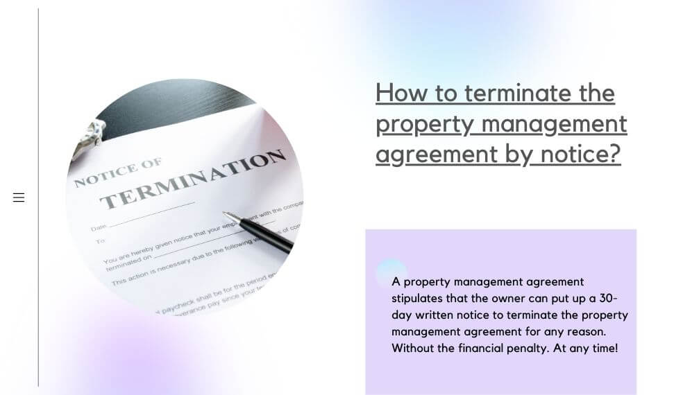 how to terminate the property management agreement by notice