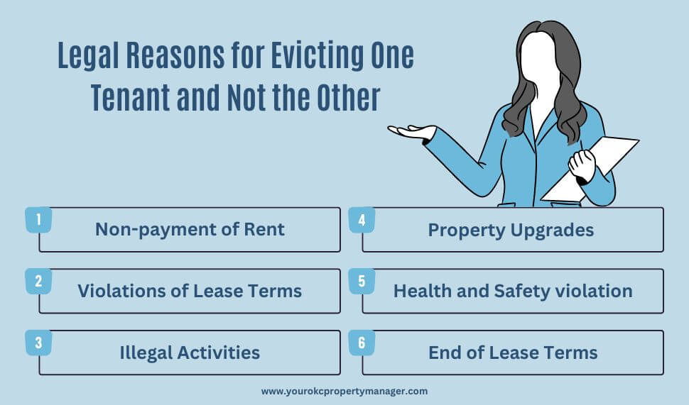 Legal reasons for evicting one tenant and not the other