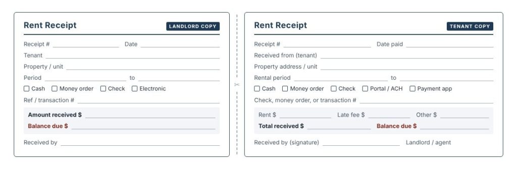 Rent Receipt Template 